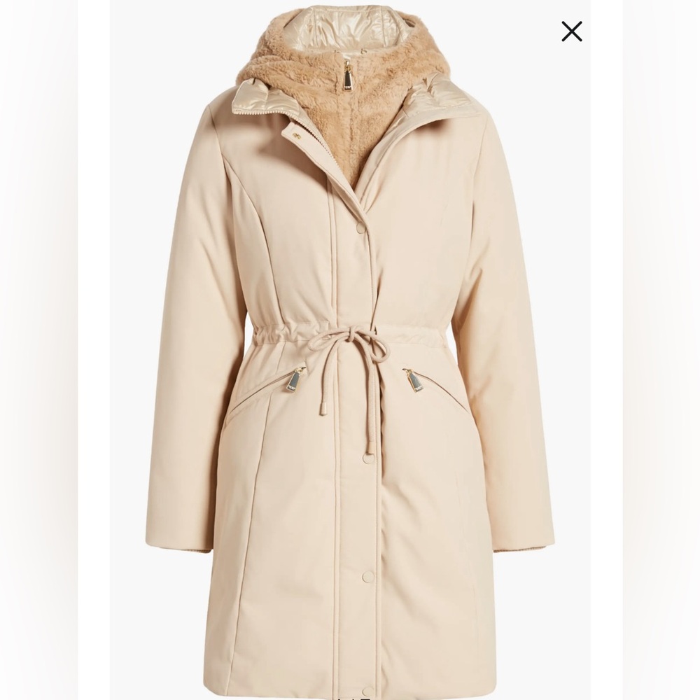 KATE SPADE Down Parka with Faux Fur Hood